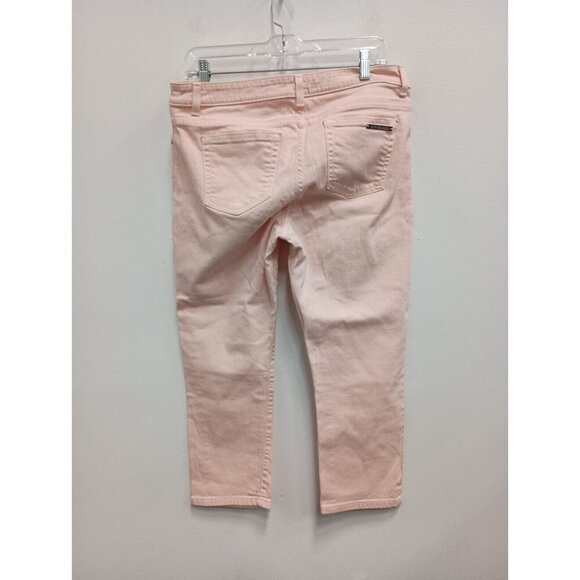 Michael Kors Womens Capri Jeans Size 10 Pink Cropped Skinny Leg Stretch Denim - Picture 4 of 7